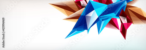 Vector 3d triangles and pyramids abstract background for business or technology presentations, internet posters or web brochure covers