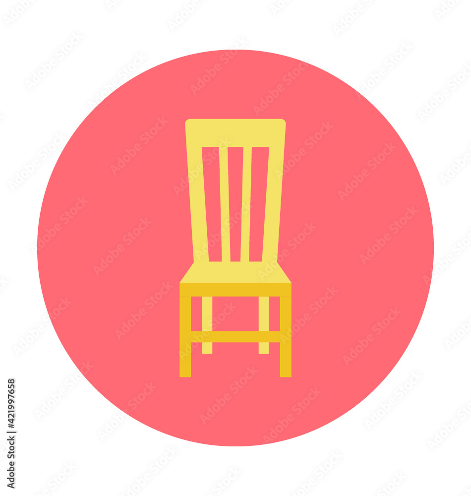 Fototapeta premium Chair Colored Vector Icon