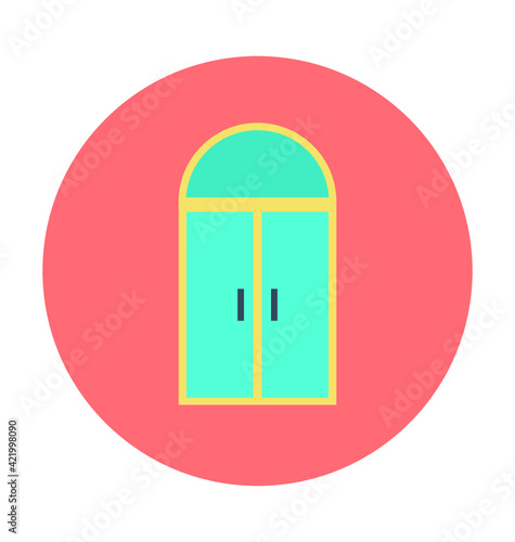 Home Entrance Colored Vector Icon