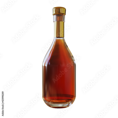 bottle of red wine and Cognac
