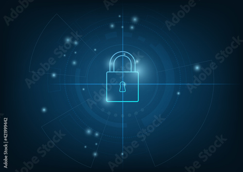 Padlock with Keyhole icon in personal data security. concept information privacy