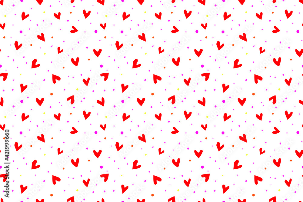 tiny red heart seamless pattern background with small dot