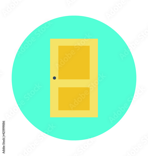 Closed Door Colored Vector Icon