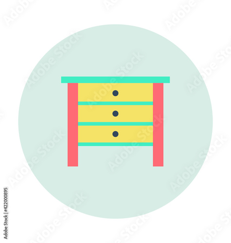 Chest of Drawers Colored Vector Icon