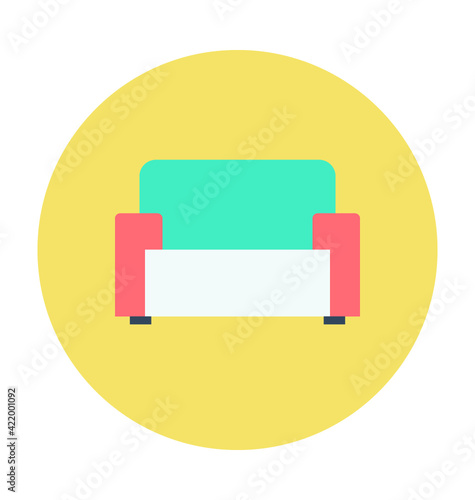 Sofa Colored Vector Icon