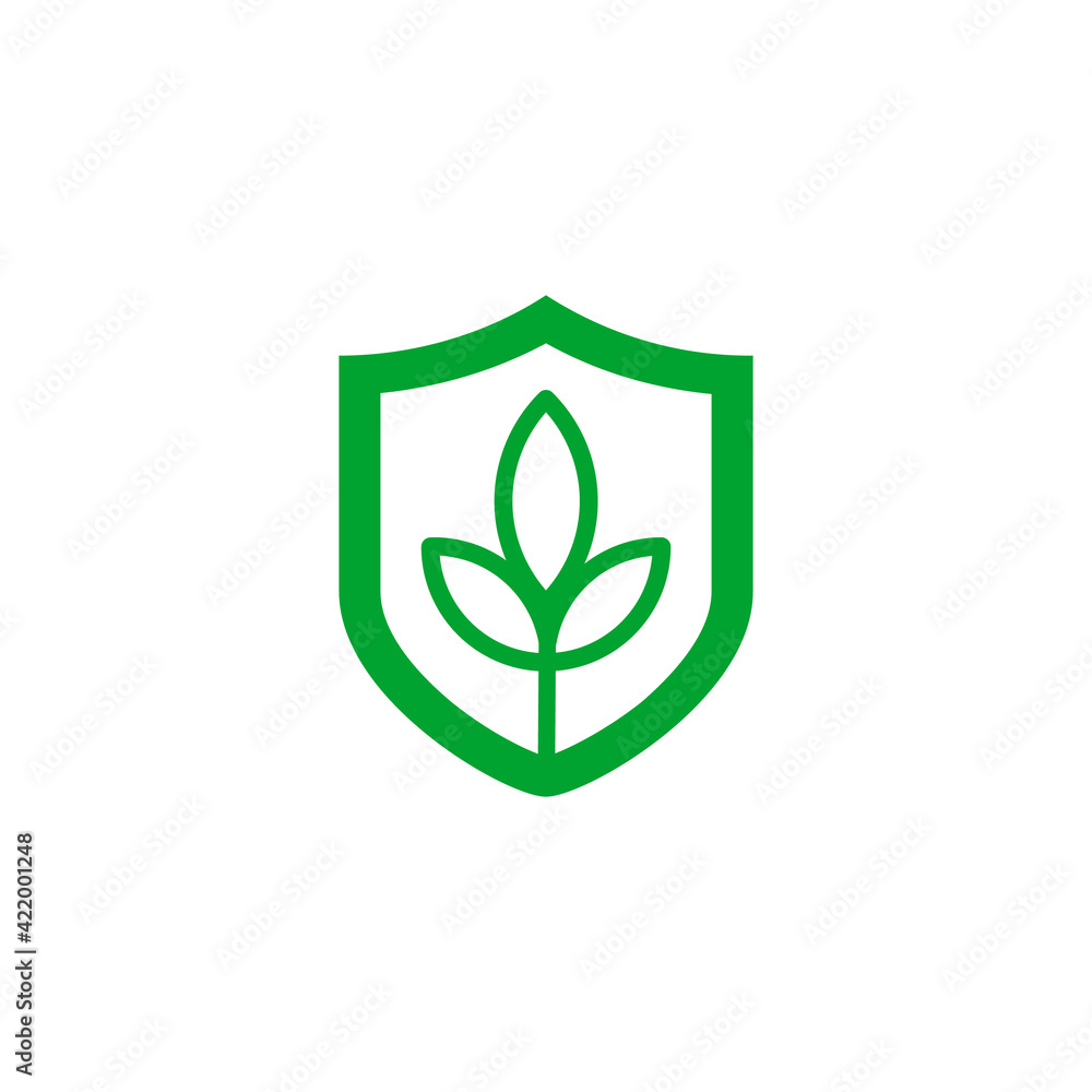 Nature or green shield vector logo template. This graphic with leaves symbol. Suitable for ecology, farm, protect, guard, environment, recycle and emblem. Nature or green shield vector logo template. This graphic with leaves symbol. Suitable for ecology, farm, protect, guard, environment, recycle and emblem.
