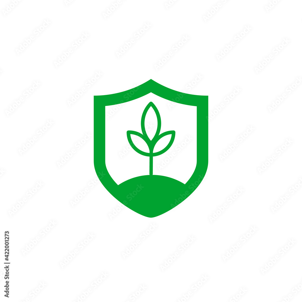 Nature or green shield vector logo template. This graphic with leaves symbol. Suitable for ecology, farm, protect, guard, environment, recycle and emblem. Nature or green shield vector logo template. This graphic with leaves symbol. Suitable for ecology, farm, protect, guard, environment, recycle and emblem.