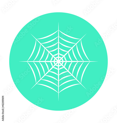 Spider Web Colored Vector Icon