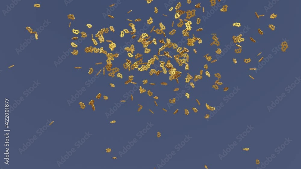 Rain of golden bitcoins. Digital money or Cryptocurrency concept. Bitcoin BTC Cryptocurrency Coins. Stock Market Concept. Rain of golden bitcoins. Digital money or Cryptocurrency concept. Bitcoin BTC Cryptocurrency Coins. Stock Market Concept.