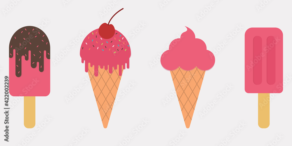 strawberry ice cream set icon png free vector strawberry ice cream set icon png free vector
