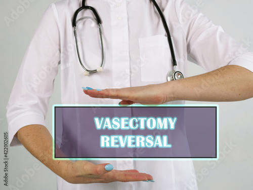 Obraz na plátne VASECTOMY REVERSAL vasovasostomy inscription on the screen.