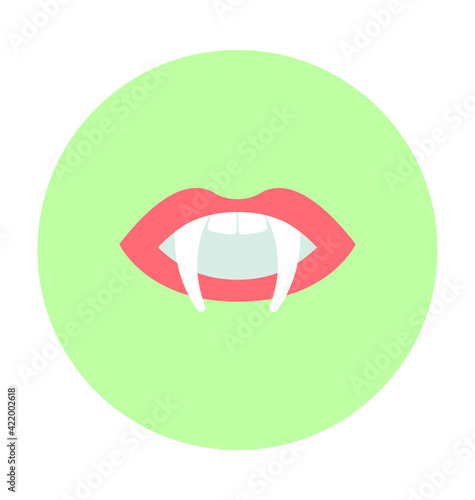 Demon Mouth Colored Vector Icon