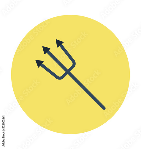 Halloween Trident Colored Vector Icon