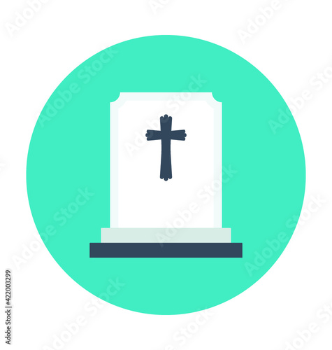 Gravestone Colored Vector Icon