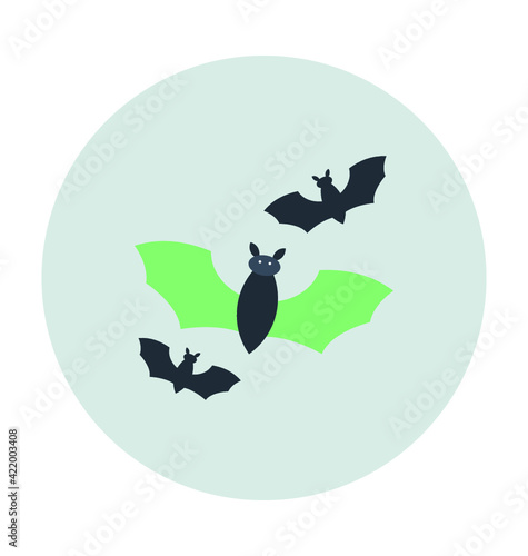 Halloween Bats Colored Vector Icon