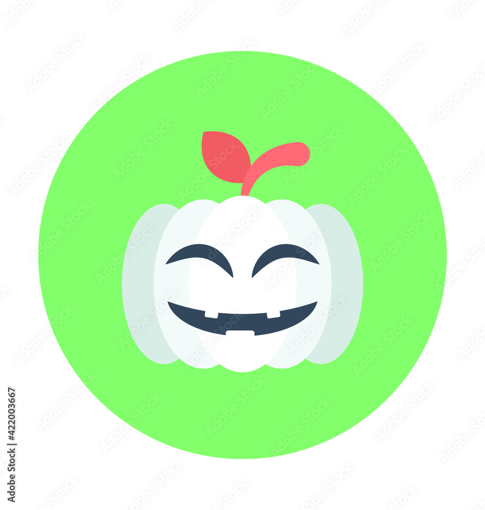 Halloween Pumpkin Colored Vector Icon