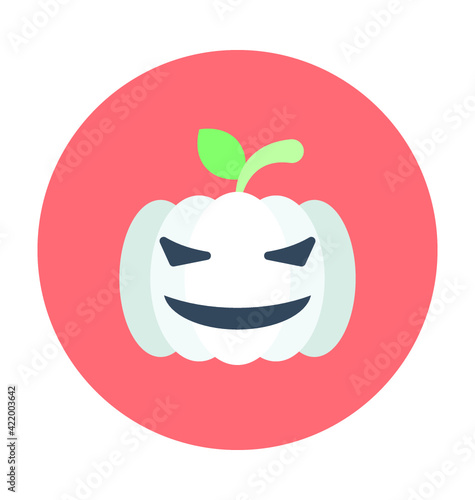 Halloween Pumpkin Colored Vector Icon