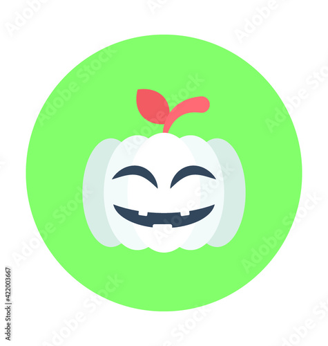 Halloween Pumpkin Colored Vector Icon