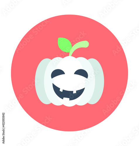 Halloween Pumpkin Colored Vector Icon
