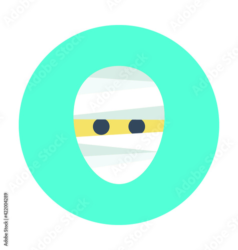 Mummy Head Colored Vector Icon