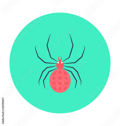 Halloween Spider Colored Vector Icon