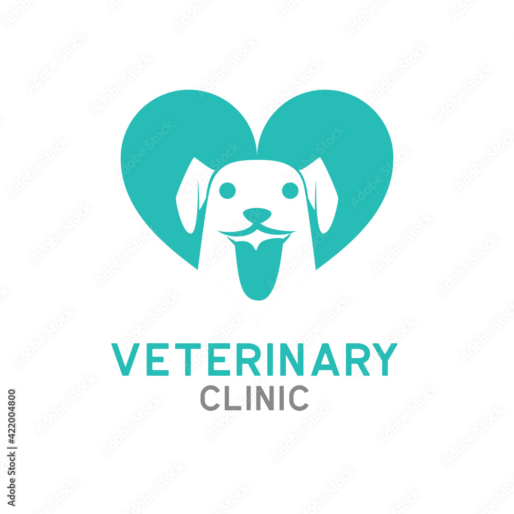 veterinary logo isolated on white background, vector illustration