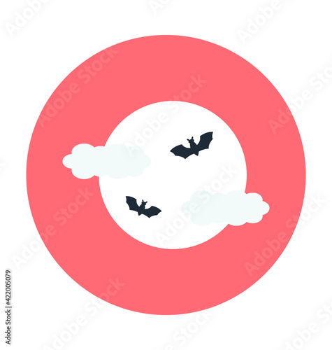 Halloween Bats Colored Vector Icon