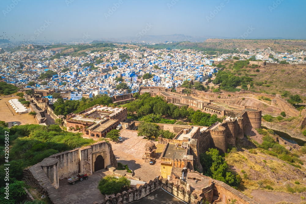 view over jodhpur from Mehrangarh fort in rajasthan, india