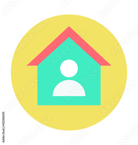 Real Estate Agent Colored Vector Icon