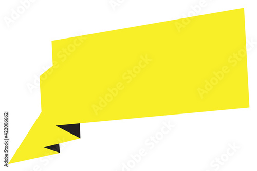 Yellow symbol of ribbon. Banner with copy space. Vector illustration isolated on white background.