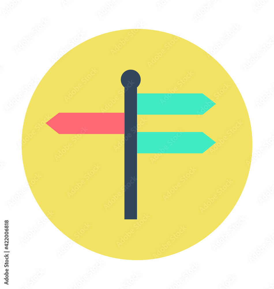 Fototapeta premium Signpost Colored Vector Icon