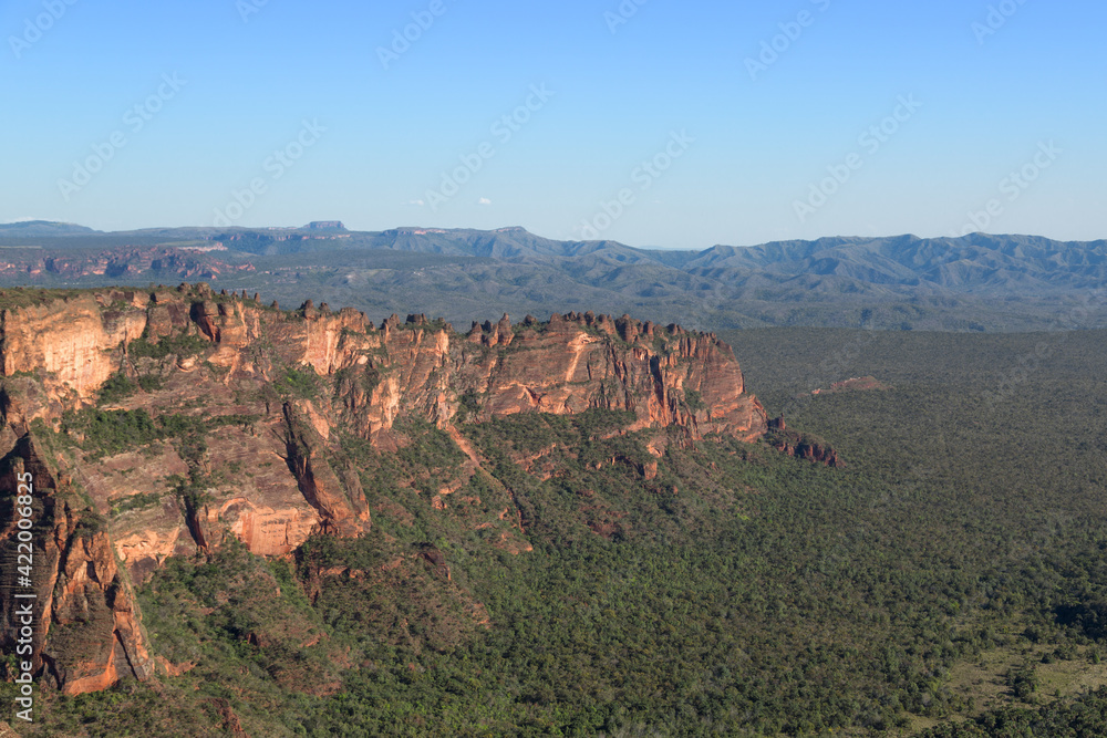 View over the landscape at the Stone City (Cidade de Pedra) close to Chapada dos Guimaraes in Mato Grosso, Brazil