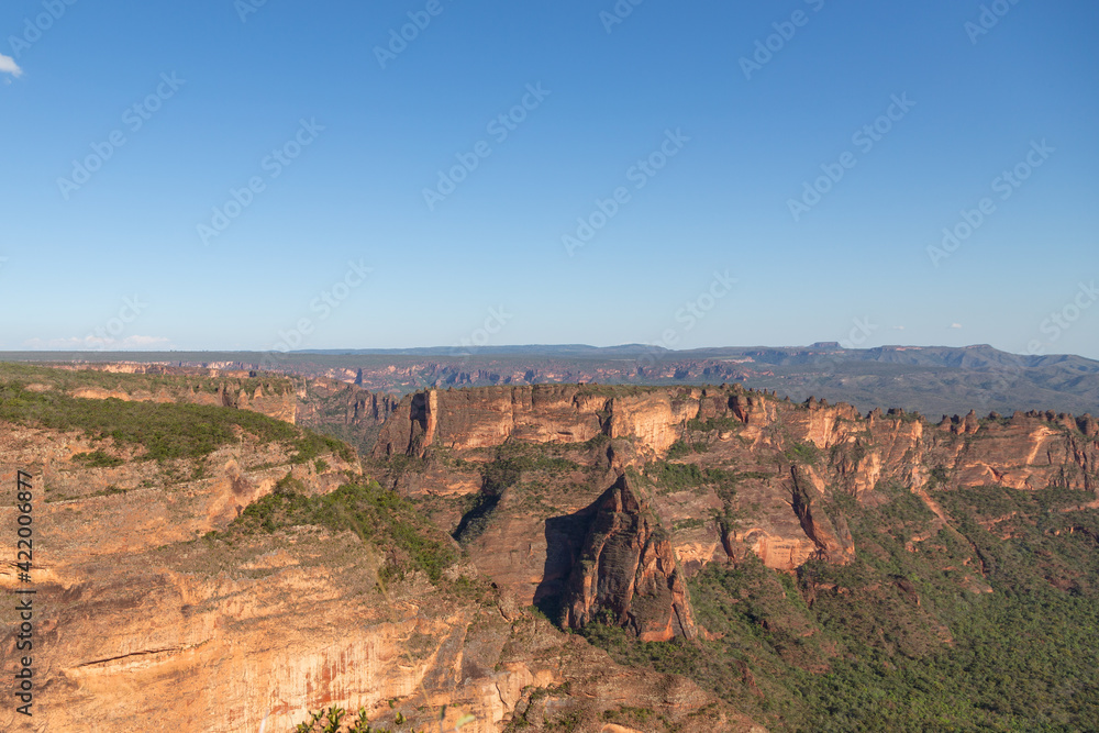 Looking south into the Cerrado from the Cidade de Pedra (Stone City) in the Chapada dos Guimaraes Nationalpark in Mato Grosso, Brazil Looking south into the Cerrado from the Cidade de Pedra (Stone City) in the Chapada dos Guimaraes Nationalpark in Mato Grosso, Brazil