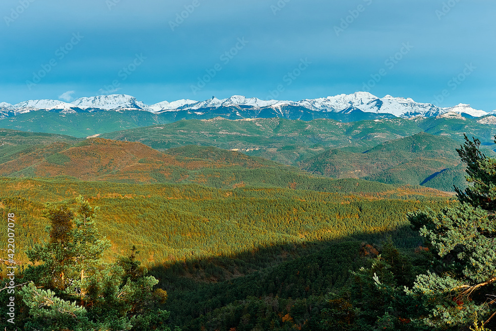 Obraz premium Pyrenees mountains part in the shade