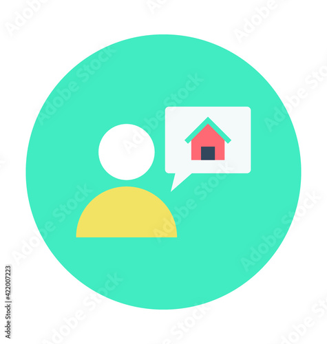 Real Estate Agent Colored Vector Icon