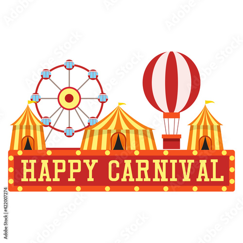 happy carnival festive concept isolated on white background. vector illustration