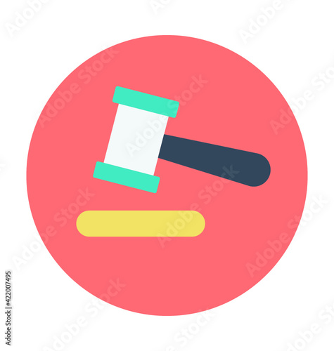 Auction Symbol Colored Vector Icon
