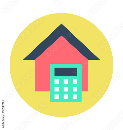 Property Analyzing Colored Vector Icon