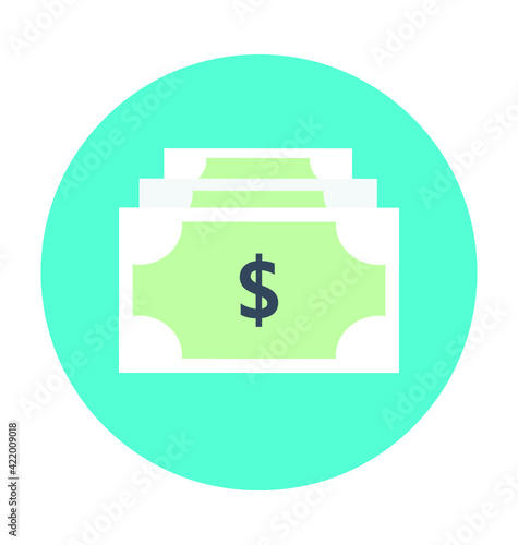 Dollars Colored Vector Icon