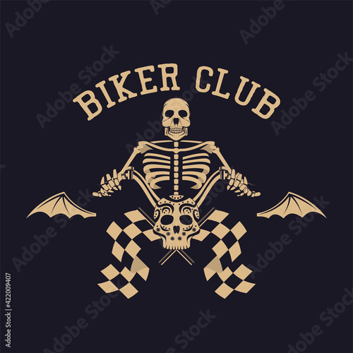 motorcycle logo emblems and insignia on black background. vector illustration