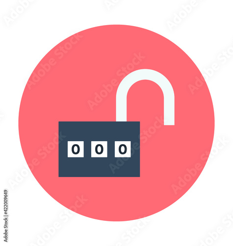 Unlock Padlock Colored  Vector Icon