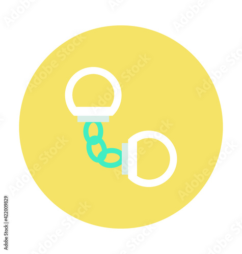 Handcuff Colored  Vector Icon