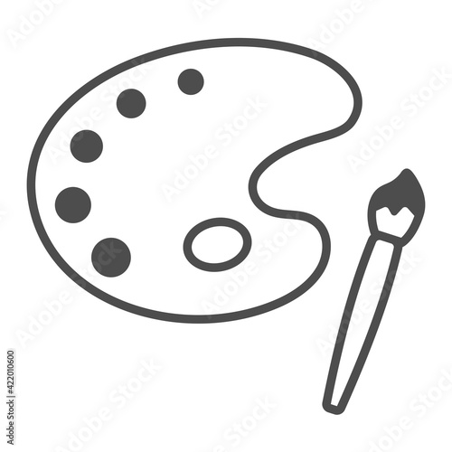 パレット　絵筆　アイコン　美術　ベクターイラスト