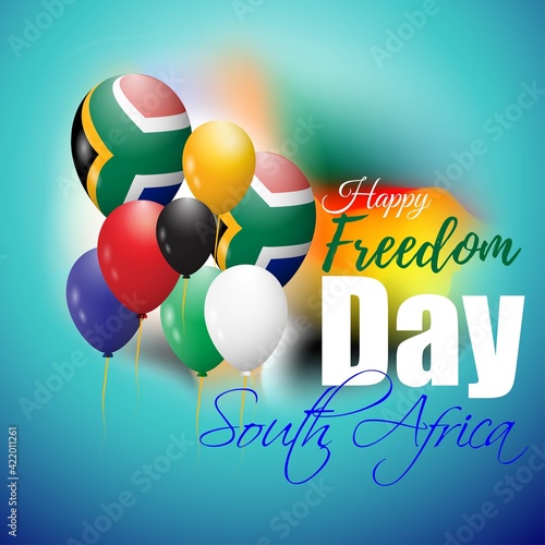 VECTOR ILLUSTRATION FOR SOUTH AFRICA FREEDOM DAY ON ABSTRACT BACKGROUND