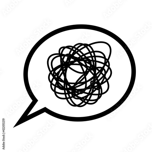 vector illustration confuse chat bubble flat design cartoon style