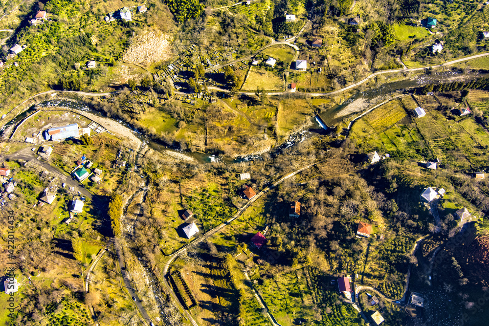 Mtirala National Park in winter with drone, Adjara, Georgia Mtirala National Park in winter with drone, Adjara, Georgia