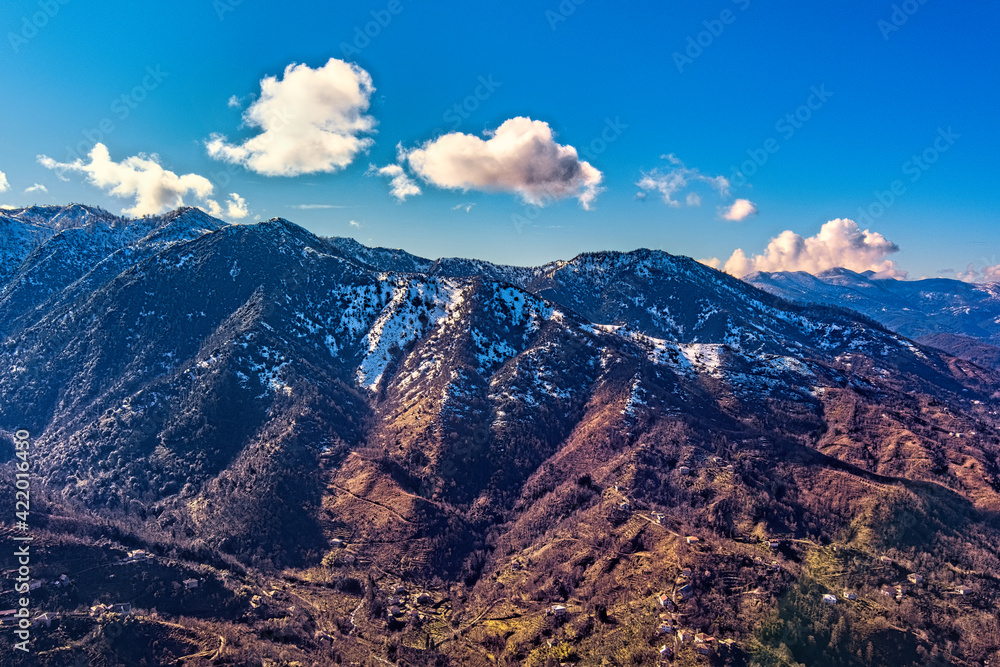 Mtirala National Park in winter with drone, Adjara, Georgia Mtirala National Park in winter with drone, Adjara, Georgia