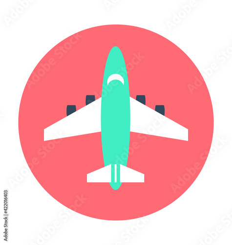 Airplane Colored Vector Icon
