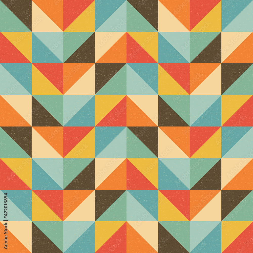 Obraz premium Seamless geometric colourful retro pattern texture