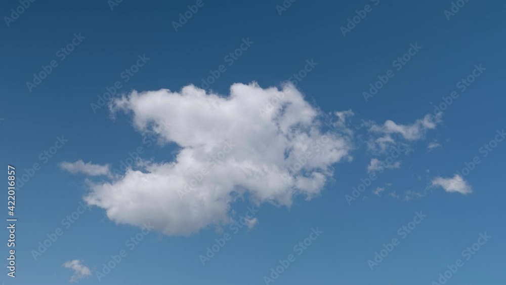 Time lapse of a white fluffy cloud isolated over a blue sky, 6K resolution video background Time lapse of a white fluffy cloud isolated over a blue sky, 6K resolution video background